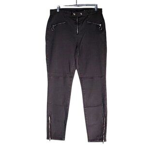 BLANC NYC NEW‎ Women's Black Skinny Zipper Detail High-Waisted Pants Size 28